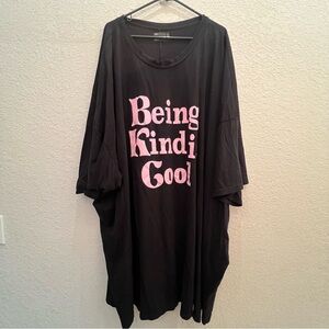 Black Oversized T-Shirt with Pink Graphic